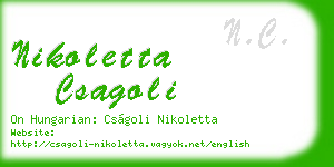 nikoletta csagoli business card